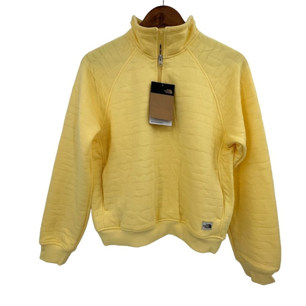 The North Face Longs Peak Quilted 1/4 Zip Jacket Size S Pale Banana White - Picture 4 of 11